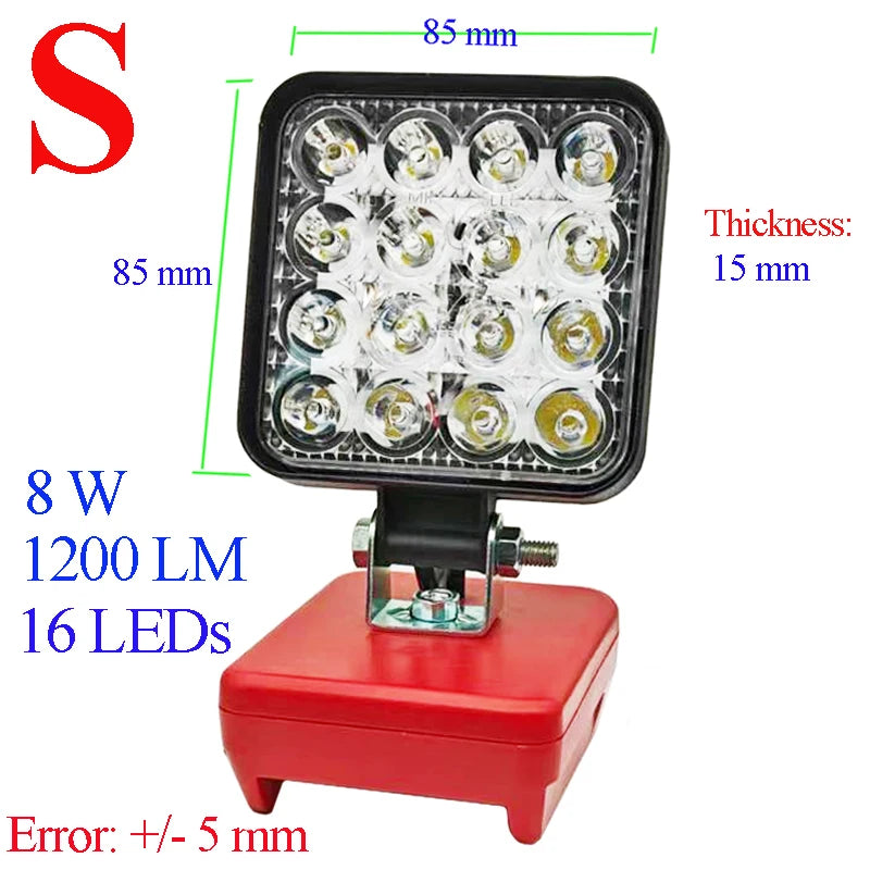 High Intensity LED Work Light & Power Station - 6000K Portable Spotlight for 18V Battery Platforms