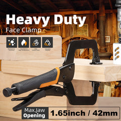 6" Metal Face Clamps 3PCS – Locking C Clamps with Swivel Pads for Woodworking & Pocket Hole Joinery