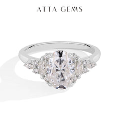 Luxury 2.5CT Oval Cut Moissanite Ring