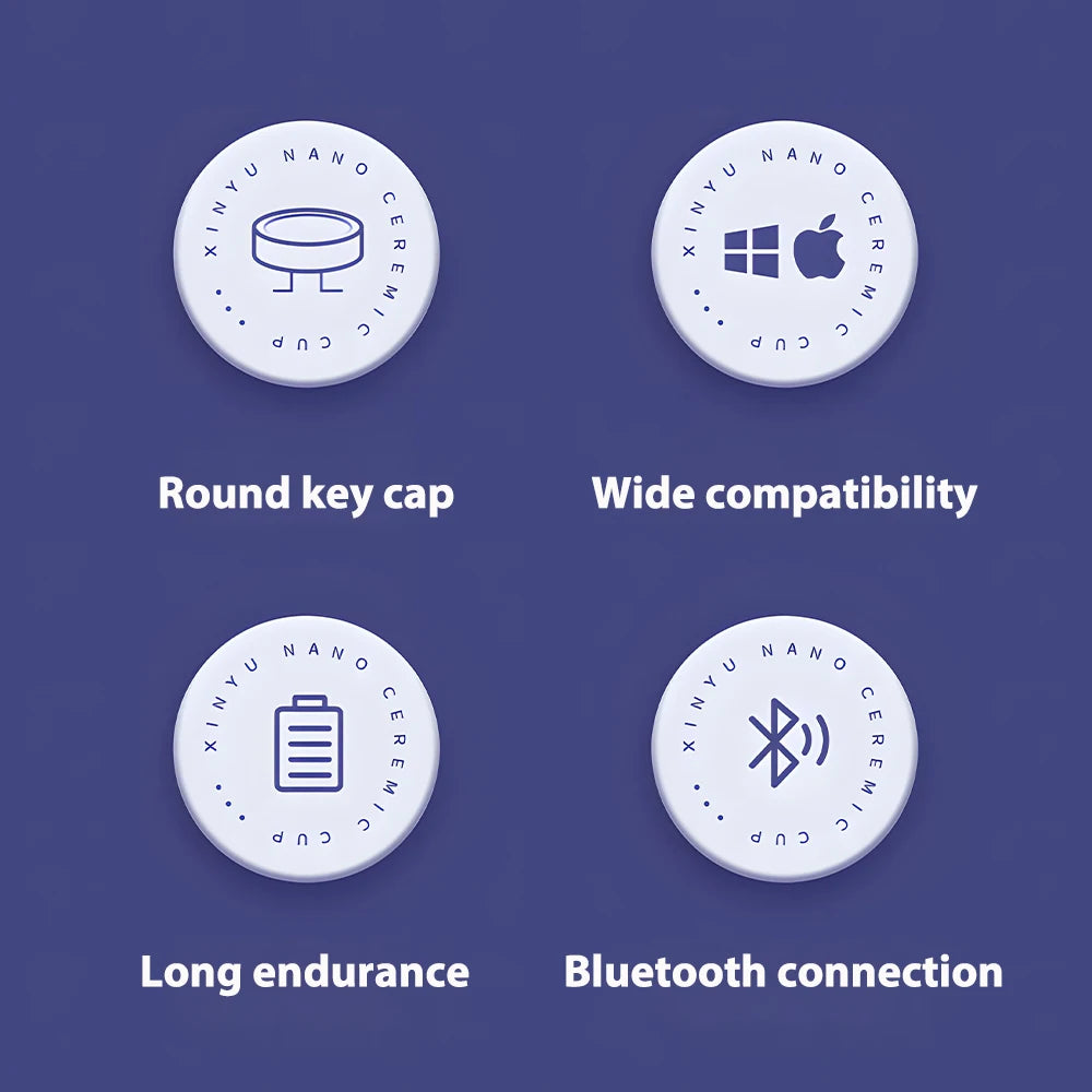 Round Key Bluetooth Wireless Keyboard For Android IOS Huawei Xiaomi Tablet by Snagg A Wireless Keyboard
