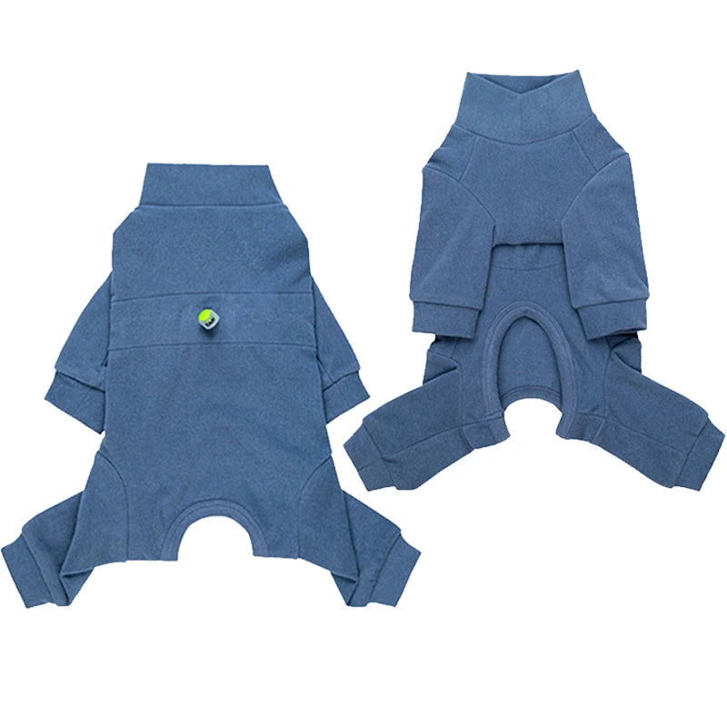 Velvet Dog Pyjamas – Soft Warm High-Neck Jumpsuit with Long Sleeves for Small Dogs