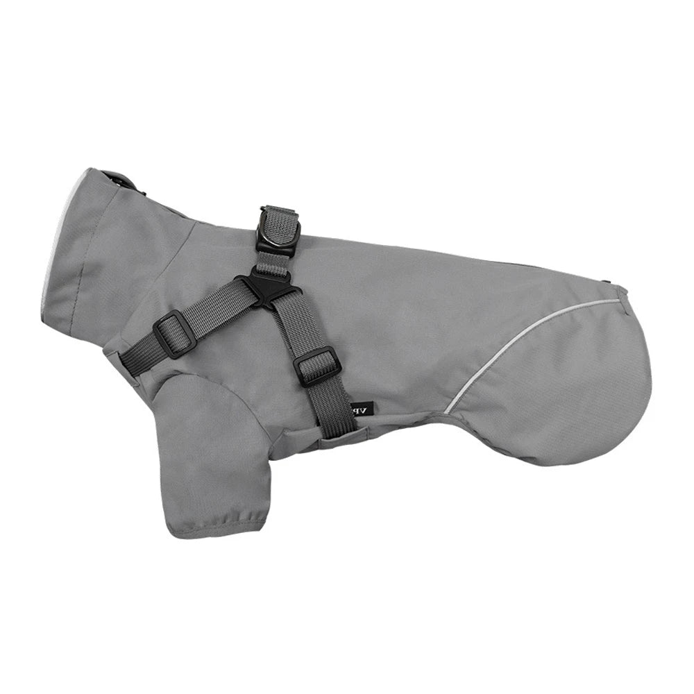 Waterproof Dog Rain Jacket with Harness – Safety Reflective Outdoor Raincoat for Small Dogs (Jungle & Camping)