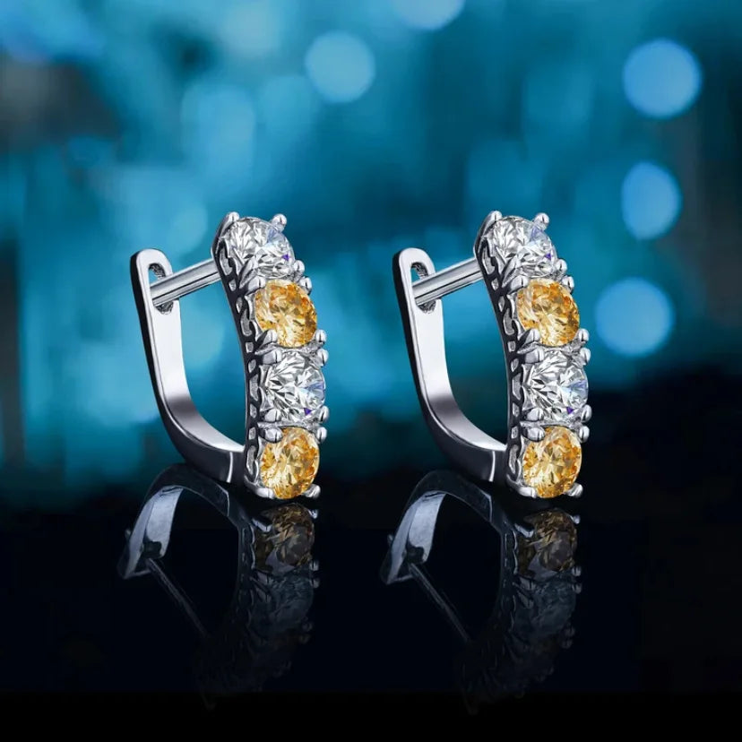 Genuine Moissanite Hoop Earrings by Snagg An Earring