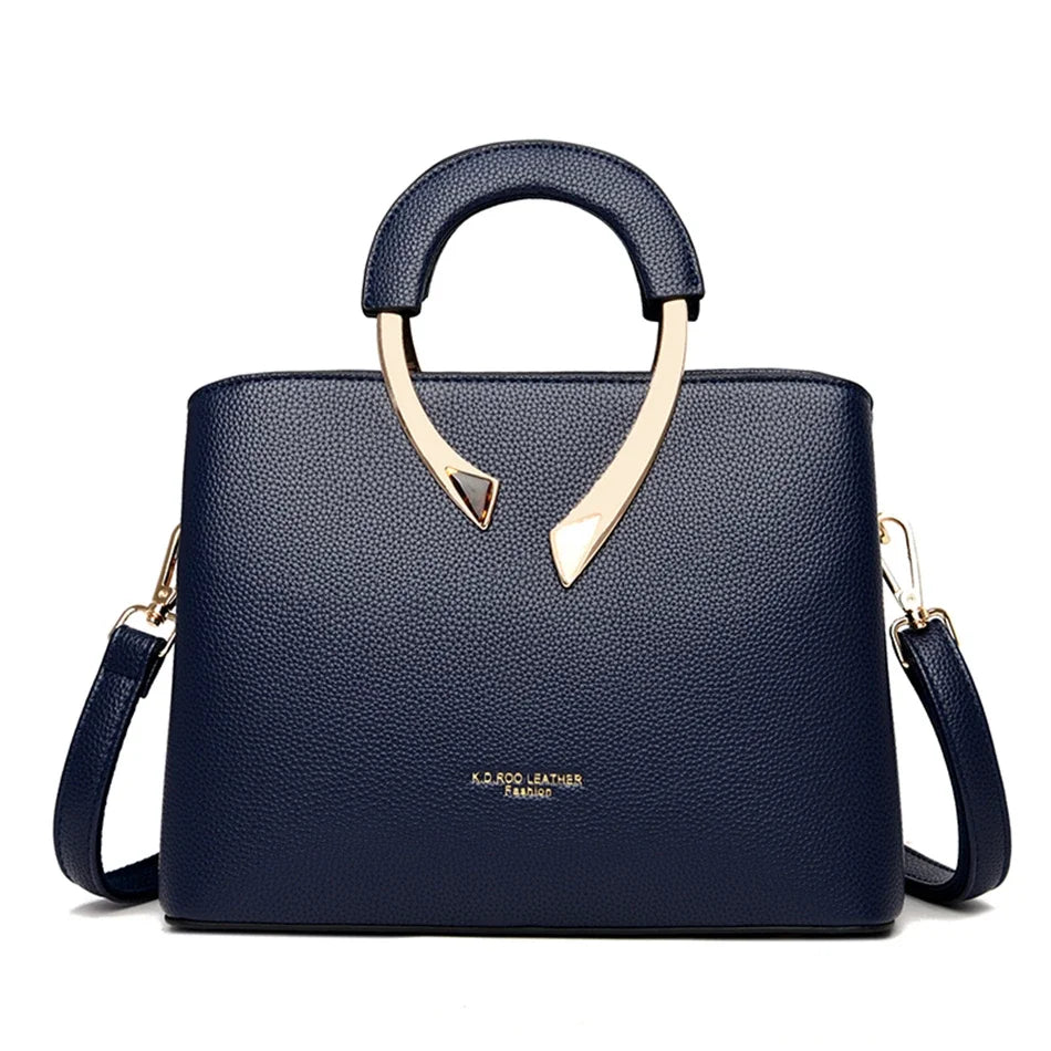 PU Leather Casual Tote Shoulder Bag