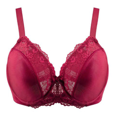 Floral Lace Minimizer T-Shirt Bra | Underwire Full Coverage Non-Padded Unlined