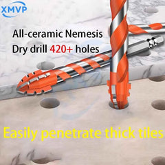 Four Edge Serrated Eccentric Drill Bit Set & High Hardness Multi Material Dry Drilling Bits