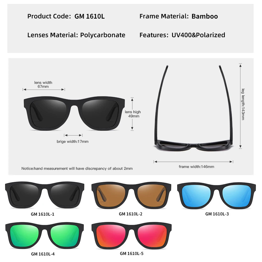 Handmade Black Bamboo Wooden Frame Sunglasses by Snagg It Sunglasses