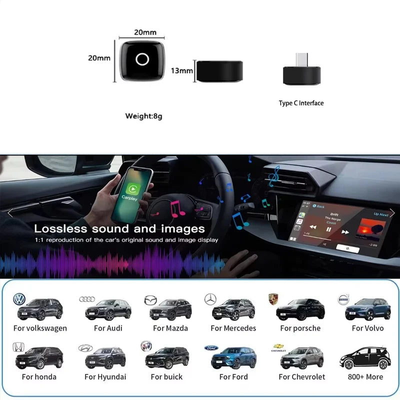2025 Wireless CarPlay & Android Auto AI Box by Snagg A Car Adapter