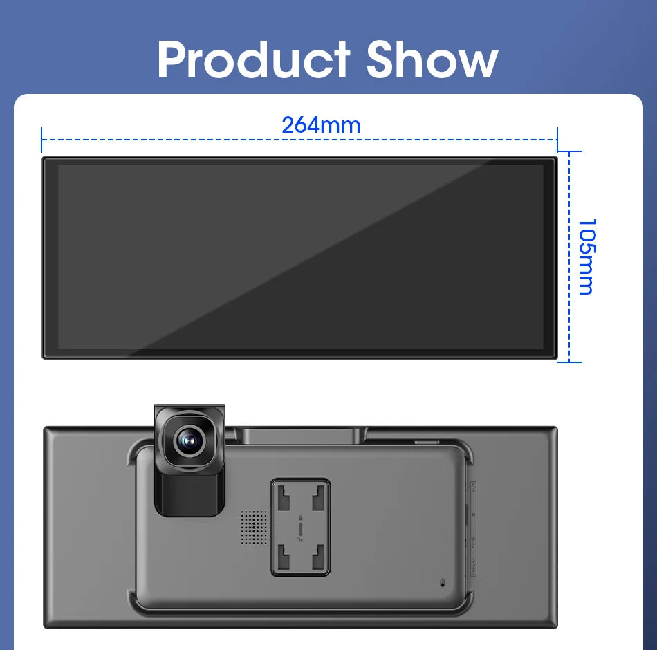 11.26" 4K Car DVR – Portable Dash Cam with Wireless CarPlay, Android Auto & 5G WiFi Navigation by Snagg A Car DVR