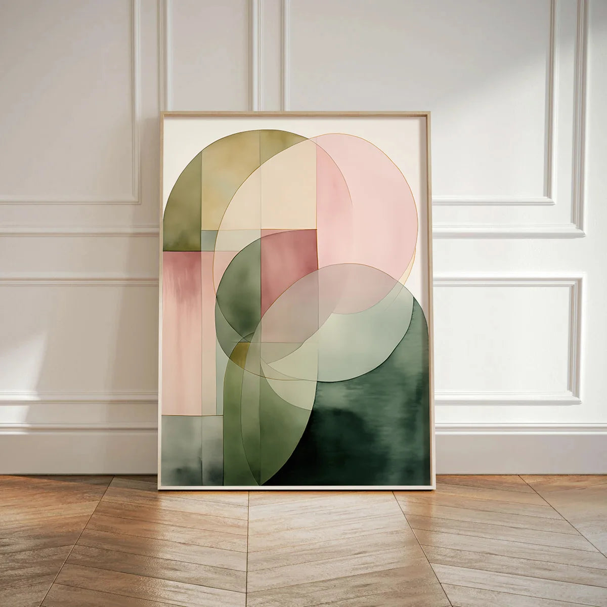 3 Pcs Green & Pink Abstract Plant Wall Art by Snagg A Print