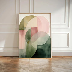 3 Pcs Green & Pink Abstract Plant Wall Art by Snagg A Print