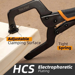 6" Metal Face Clamps 3PCS – Locking C Clamps with Swivel Pads for Woodworking & Pocket Hole Joinery