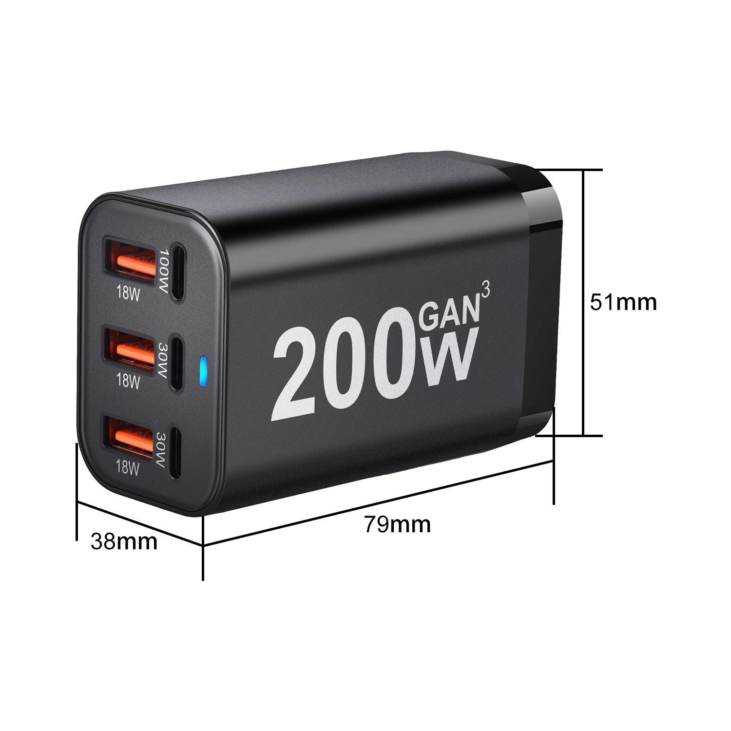 200W 6Ports GaN Quick Charger 4.0 3.0 Type C by Snagg An Adapter