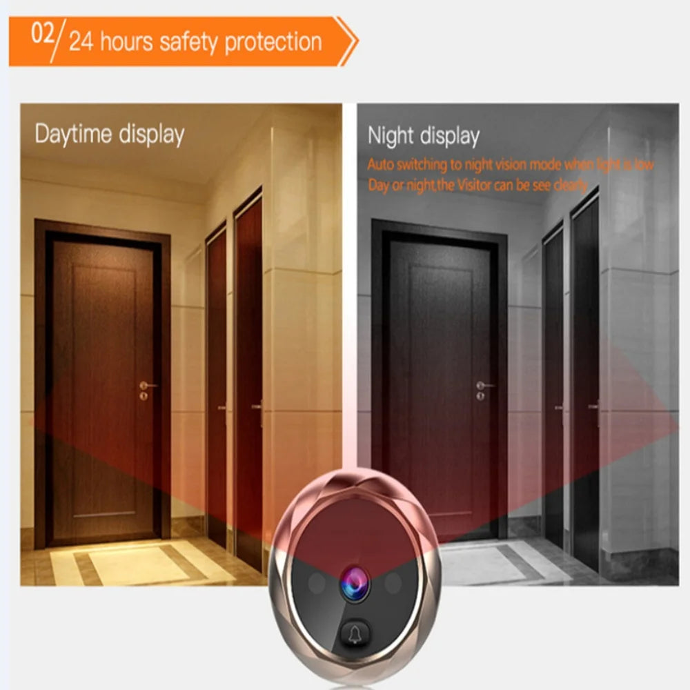 2.8″ Video Doorbell Peephole Camera – 90° Wide-Angle Digital Viewer with Motion Detection by Snagg A Doorbell Camera