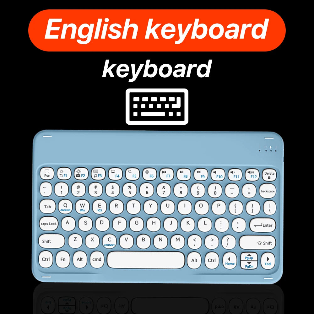 Round Key Bluetooth Wireless Keyboard For Android IOS Huawei Xiaomi Tablet by Snagg A Wireless Keyboard