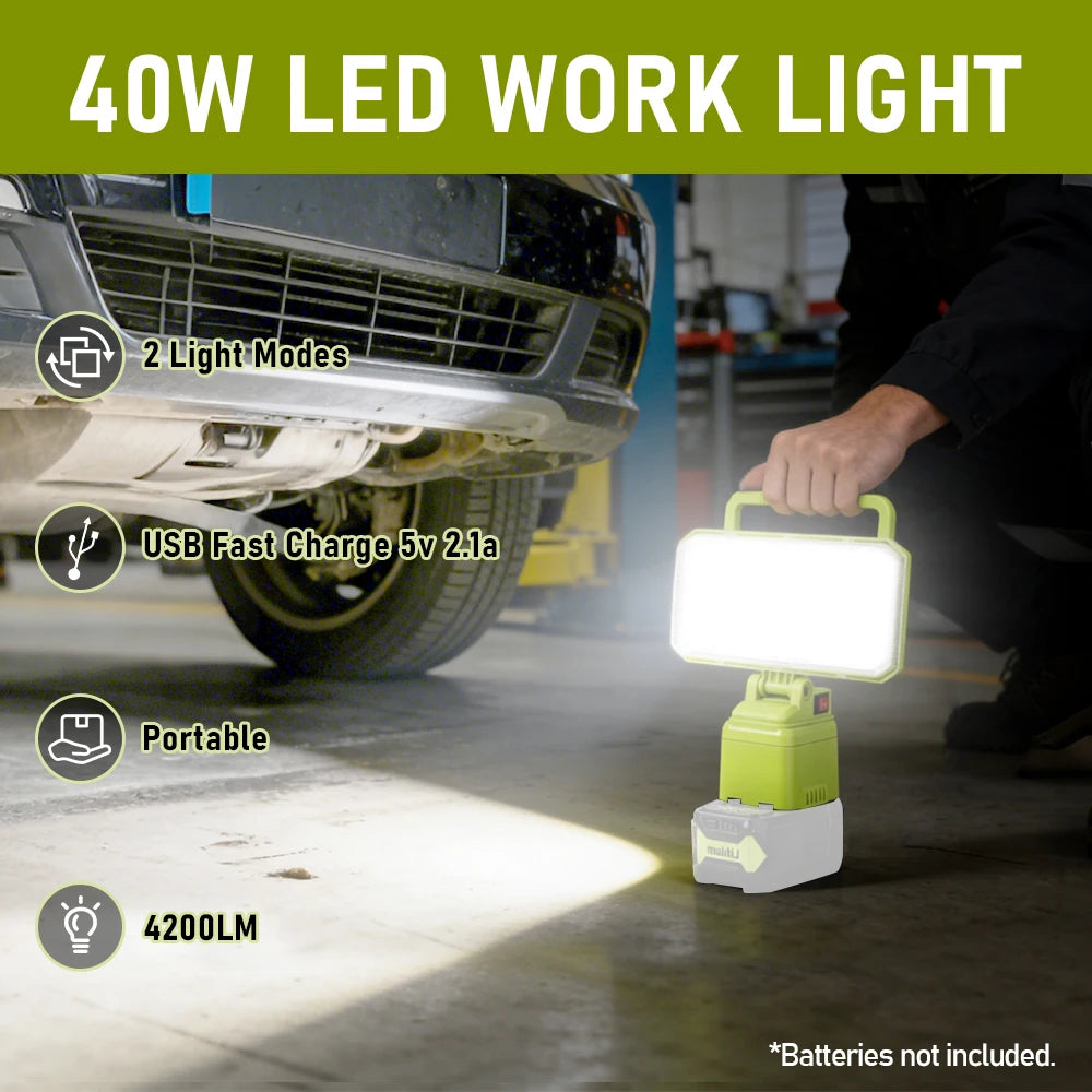40W LED work light for Ryobi 18V batteries – image 7