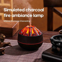 Ultrasonic Charcoal Flame Aroma Humidifier – 300ml