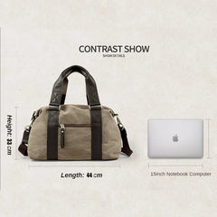 Vintage Canvas & Leather Men’s Travel Duffle Bag