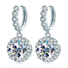 1CT Teal Moissanite Drop Earrings - SnaggIt