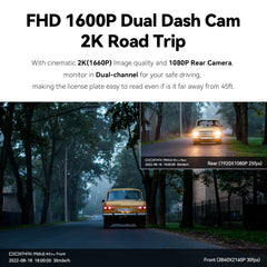 2.5K Ultra HD Dash Cam | Dual-Channel Recording & Supercapacitor