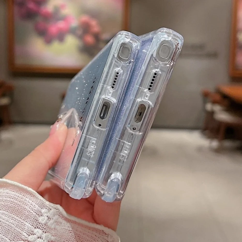 3 in 1 Clear Gradient Glitter Case For Samsung Galaxy S25 Series by Snagg A Phone Case