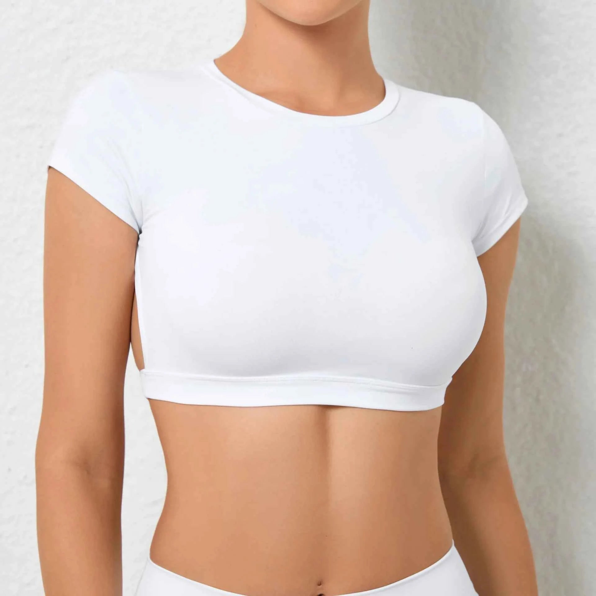 Women's Backless Sports Crop Top | Breathable Workout Yoga Gym Fitness Sportswear Summer
