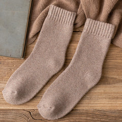 Men’s Vintage Wool Knit Socks, Thick Winter Cashmere Blend
