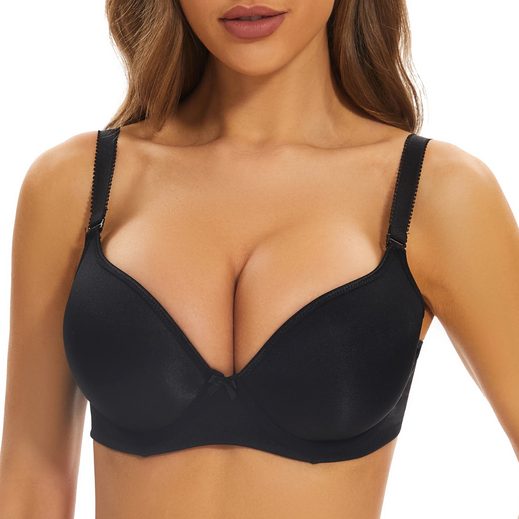 Plus Size T-Shirt Bra | Underwire Lightly Lined Push Up Full Coverage Smoothing