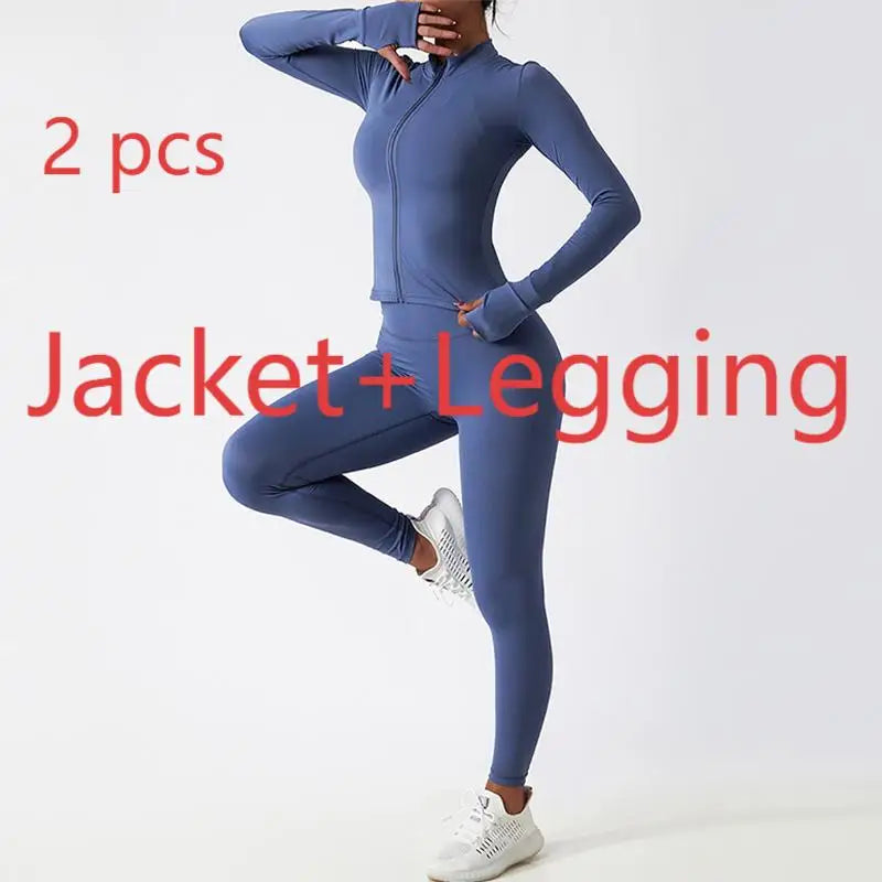 Women's 2/3-Piece Soft Breathable Yoga Set | High Waist Fitness Gym Suit Tracksuit Workout Clothes