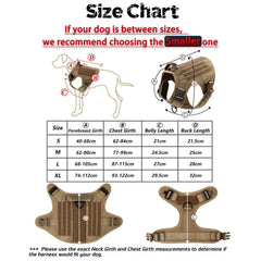 Tactical Large Dog Harness & Leash with MOLLE Pouches – Training Vest for Golden Retriever & French Bulldog