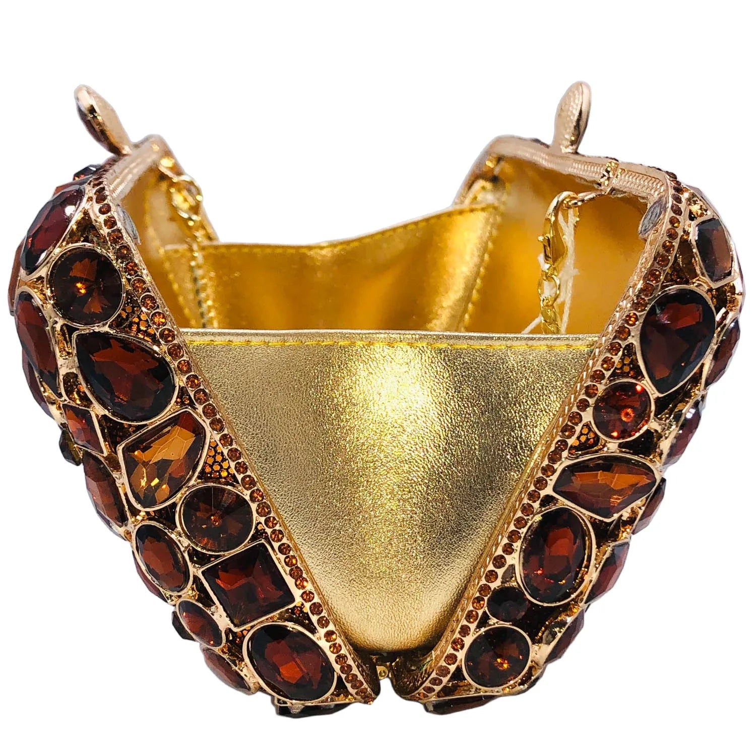 Brown Crystal Evening Clutch