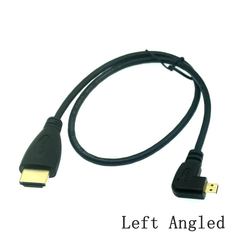 90-Degree Micro HDMI to HDMI Cable – Up/Left/Right Angle for Sony A6400, GH4 & Digital Camera (50cm/150cm)
