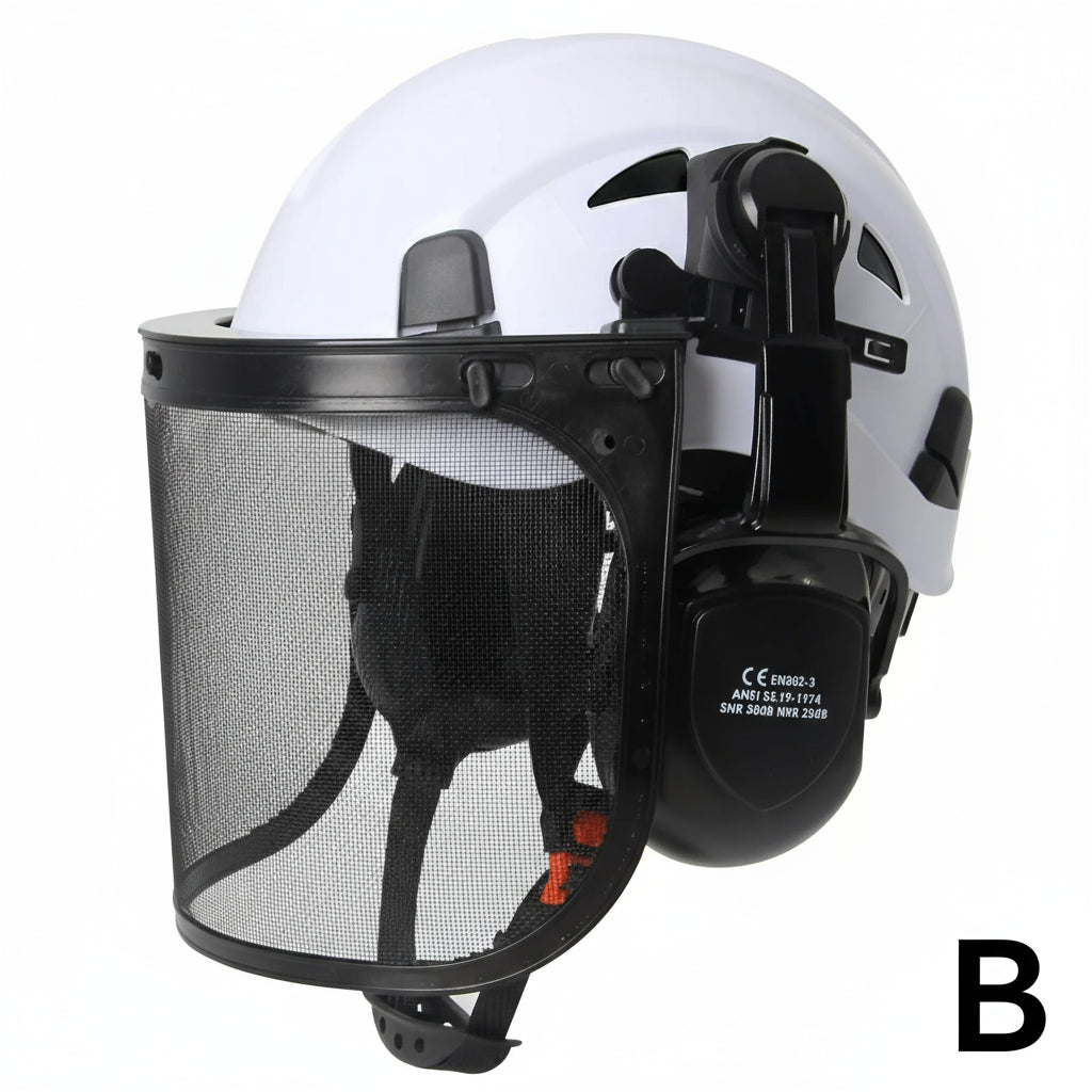 Forestry Safety Helmet With Earmuffs Face Shield by Snagg A Safety Helmet