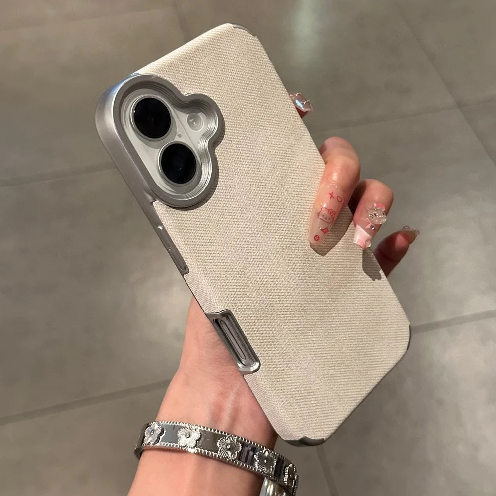 Luxury Jeans Fabric Soft Plating Shockproof Case – for iPhone 17 Series - Phone Cases & Covers