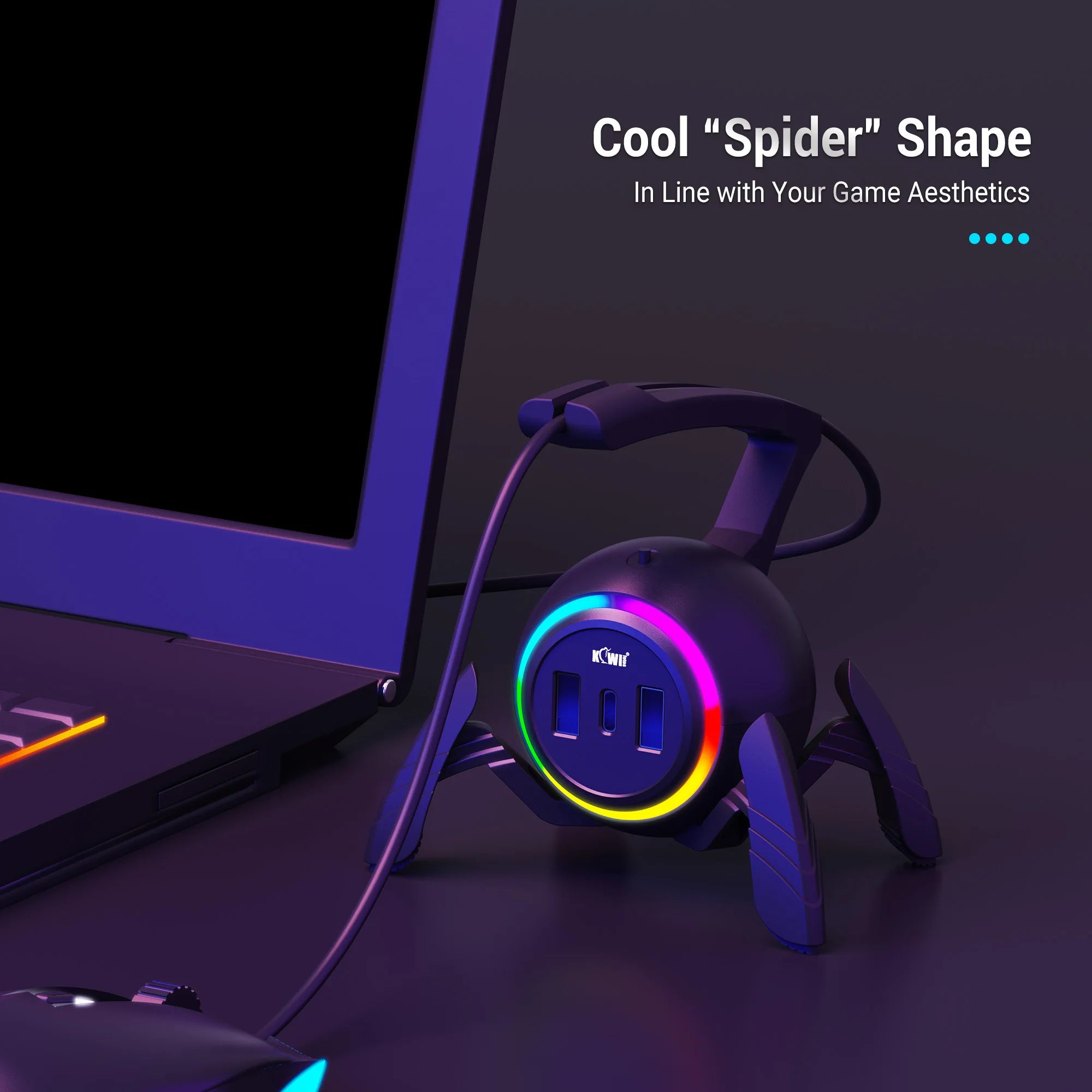 RGB Mouse Bungee Cable Holder for PC Gaming by Snagg A Mouse Bungee