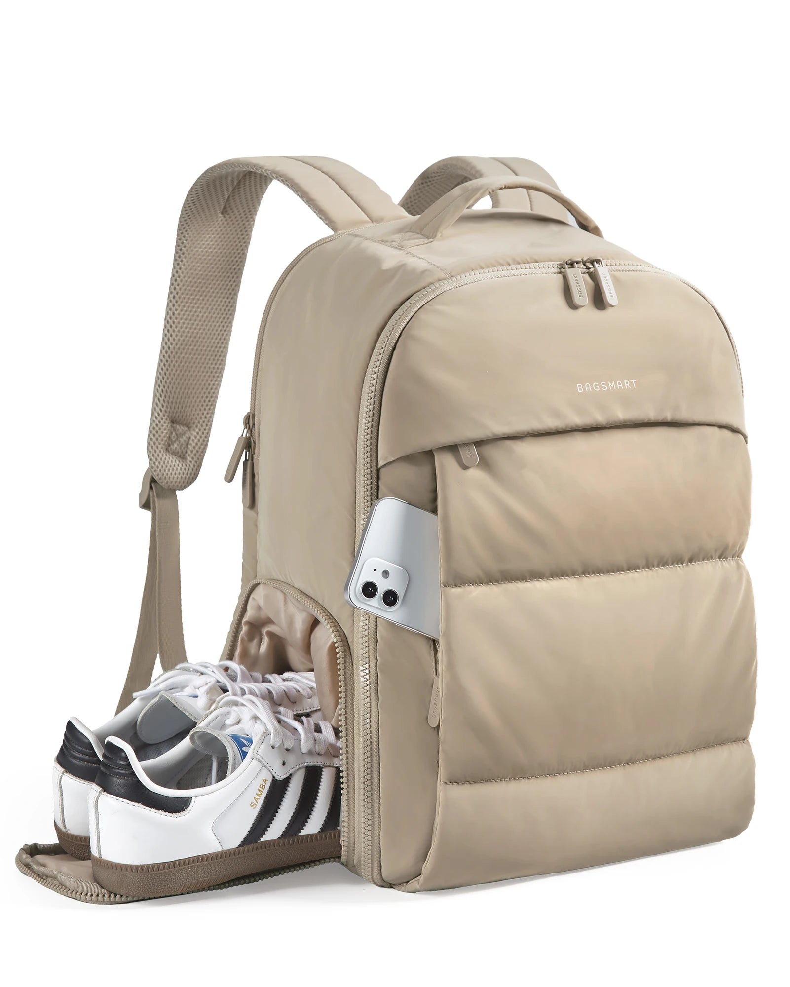 Women's Airline-Approved Travel Backpack 15.6" – Water-Resistant Carry-On with Shoe Compartment (36–55L)