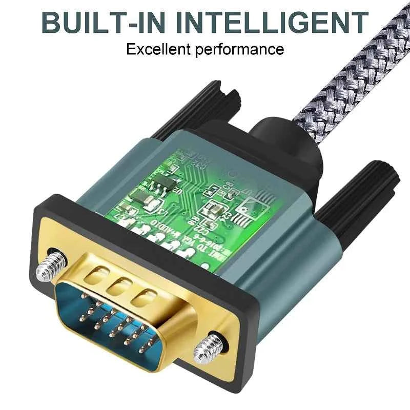 HDMI to VGA Cable – Aluminium Alloy Shell, Nylon Braided, Gold-Plated for Computers, Laptops & Projectors