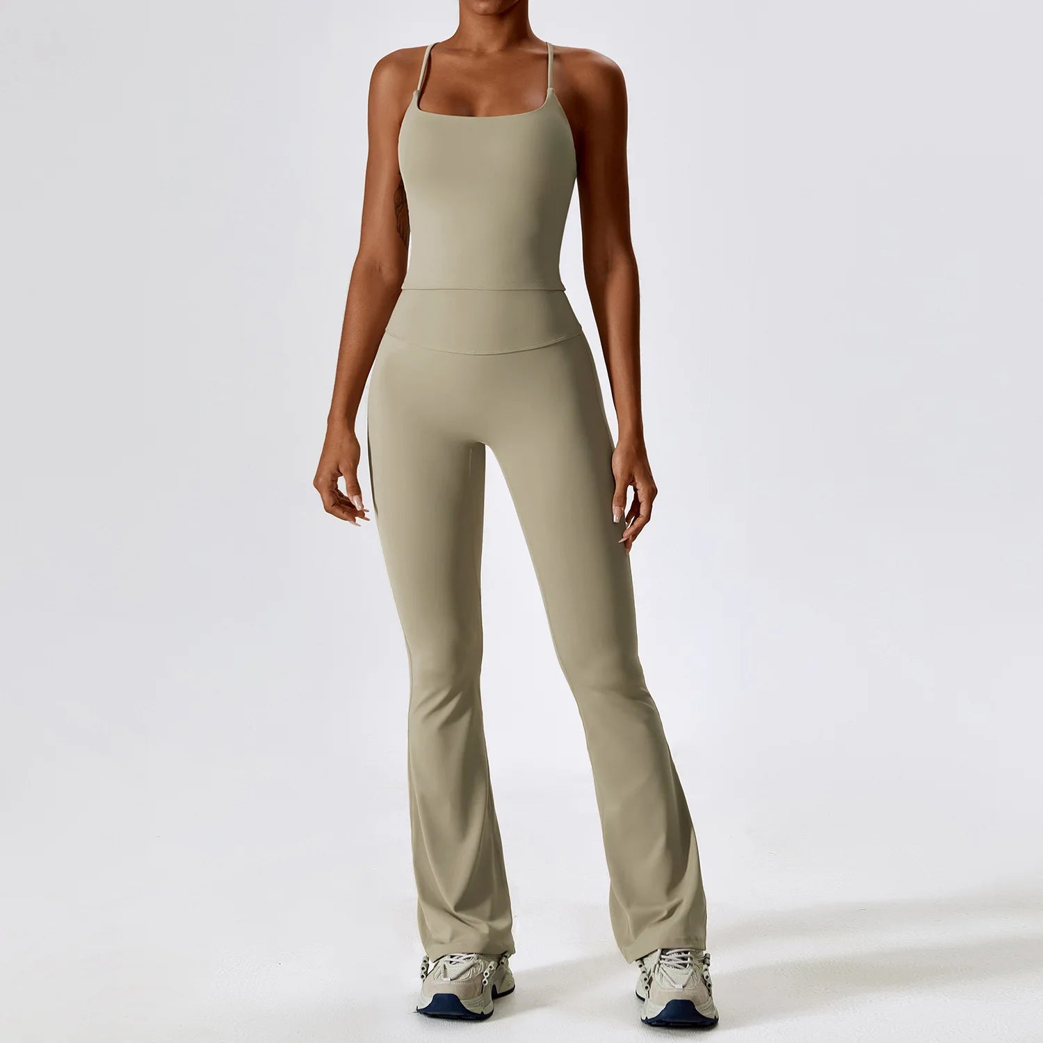 Women's 2-Piece Seamless Long Sleeve Yoga Set | Fitness Bra Crop Top & Leggings Sports Suit