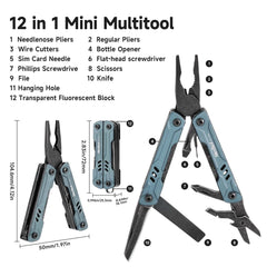 Mini 12-in-1 Multitool | Pocket Pliers, Knife, Wire Cutters & More