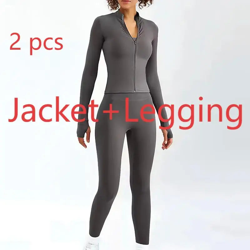 Women's 2/3-Piece Soft Breathable Yoga Set | High Waist Fitness Gym Suit Tracksuit Workout Clothes