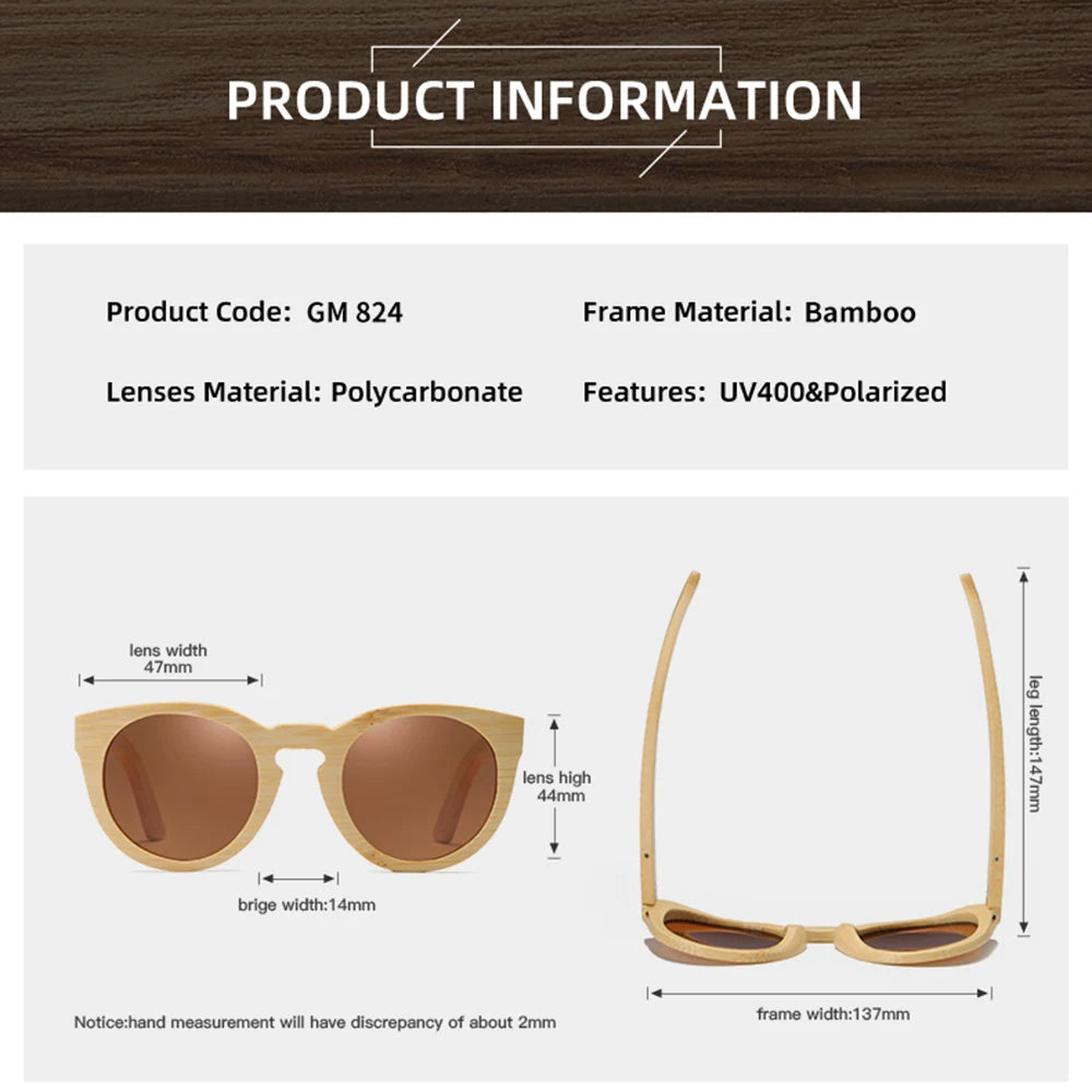 Natural Bamboo Sunglasses by Snagg It Sunglasses