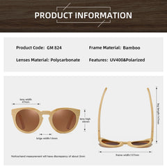 Natural Bamboo Sunglasses by Snagg It Sunglasses