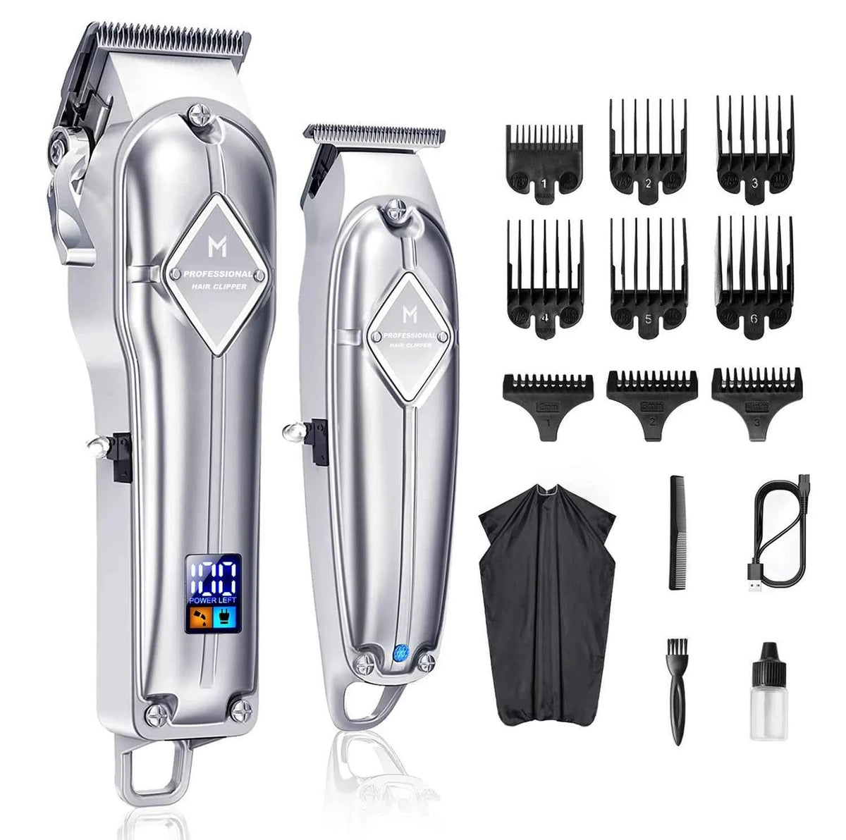 Professional 2 Piece Cordless Grooming Suite – All in One Master Clipper & Precision T Blade Trimmer Kit
