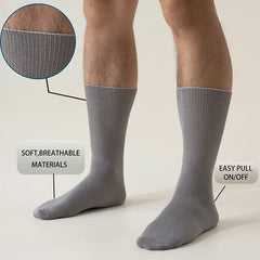 Men’s Diabetic Support Socks, Moisture Wicking, Non Binding Comfort (6 Pair )