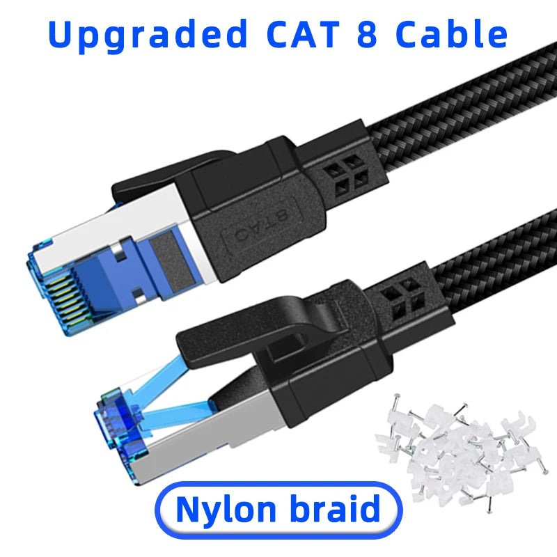 Cat8 Ethernet Cable – Shielded High-Speed 40Gbps 2000MHz by Snagg A Network Cable
