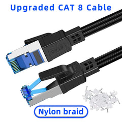 Cat8 Ethernet Cable – Shielded High-Speed 40Gbps 2000MHz by Snagg A Network Cable