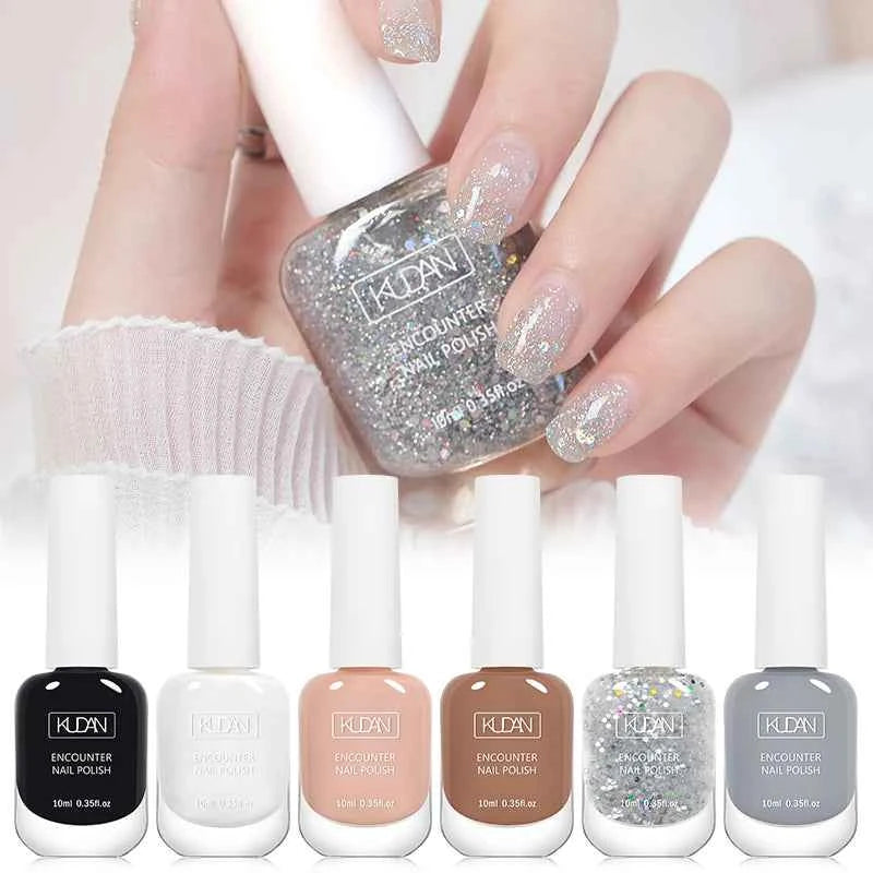 Essential 6 Piece Water-Based Nail Polish Collection – 10ml Nude, Red & Pink Peel Off Air Dry Kit