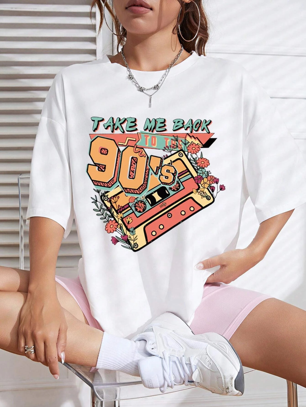 Take Me Back 90’s Print Womans Streetwear T-Shirt