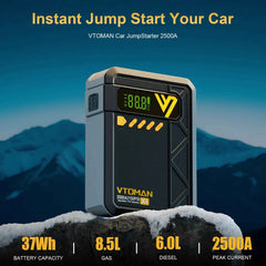 12V car jump starter with tyre inflator – image 2