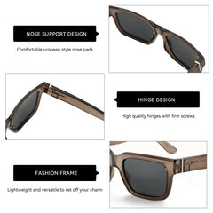 Retro Rectangle Polarized Sunglasses by Snagg It Sunglasses